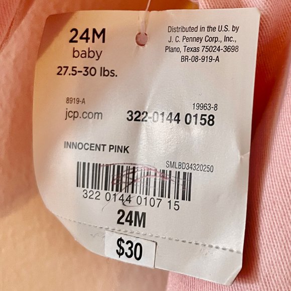 🔥 Okie Dokie | Pink Baby/Toddler Hooded Jacket with Pockets Sz 24 Months NWT - Picture 4 of 6